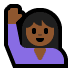 🙋🏾 person raising hand: medium-dark skin tone display on Windows